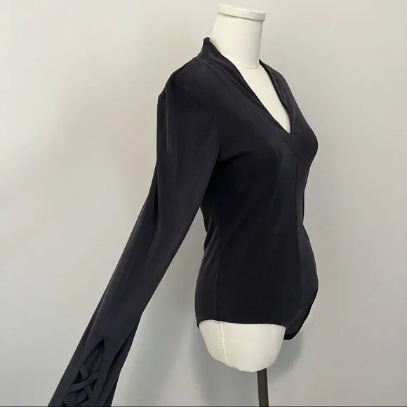 NWT Lucky Brand Long Sleeve Ribbed V Neck Bodysuit - Picture 7 of 15